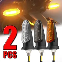 2 pcs/set 8mm Motorcycle Turn Signal Lamp Universal Mini Motorbike LED Flashing Lights Blinker 12V Amber Light Moto Accessories