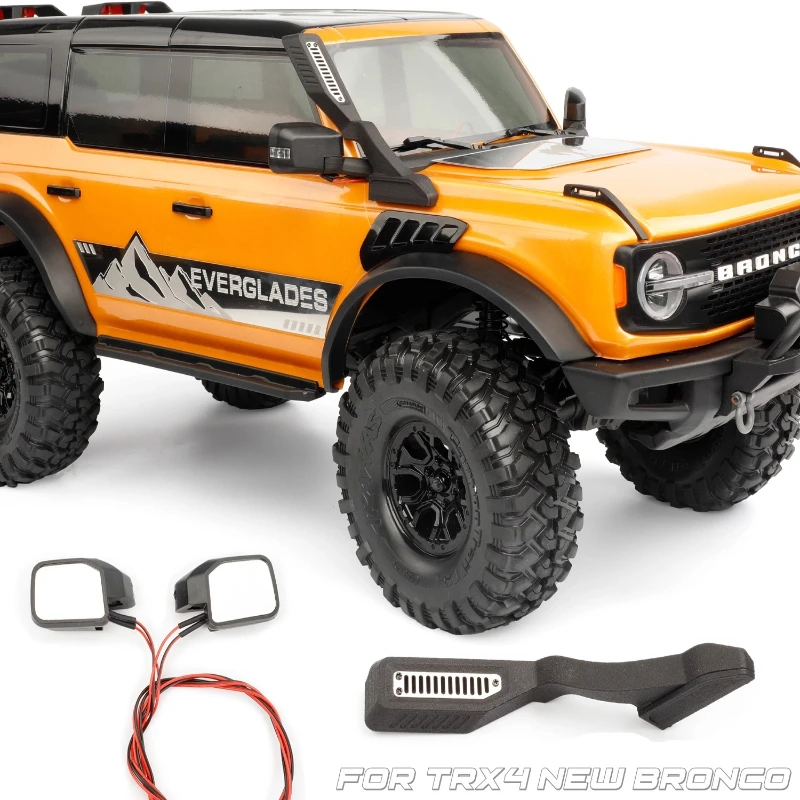 RC Car Wading Hose Rearview Mirror with Turn Signal Simulation Modification Accessories for 1/10 RC Crawler TRX-4 New Bronco
