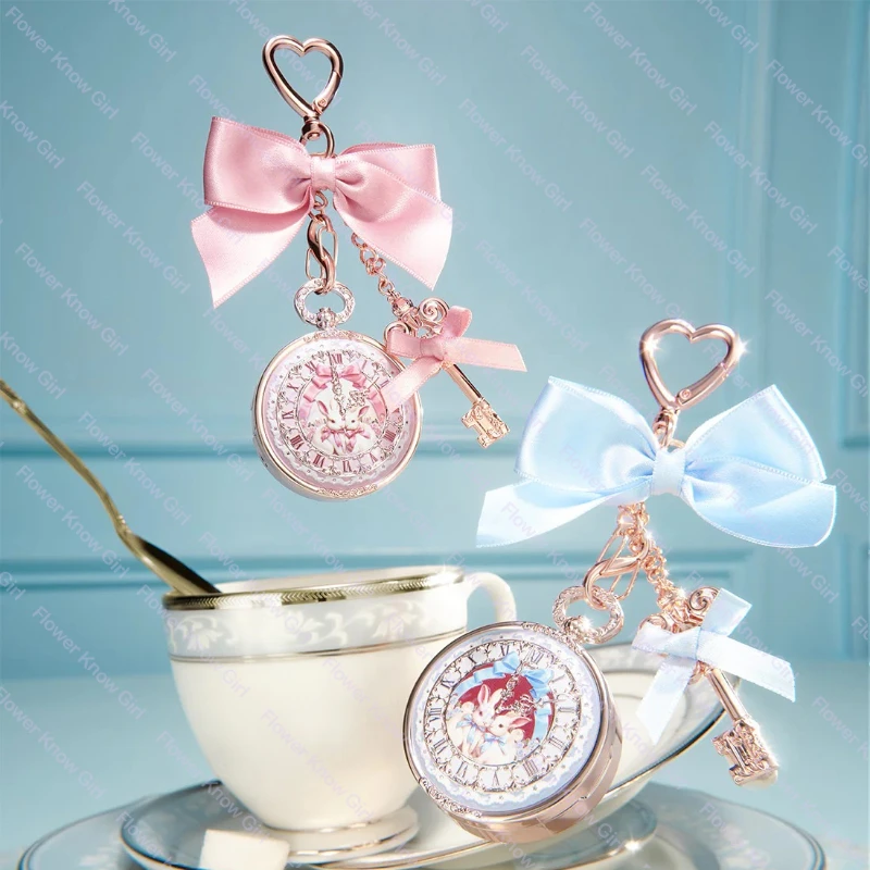 FlowerKnows Bunny Garden Portable Lip Balm Face Powder with Blush Highlighter Pendant - Long Lasting Makeup Decoration