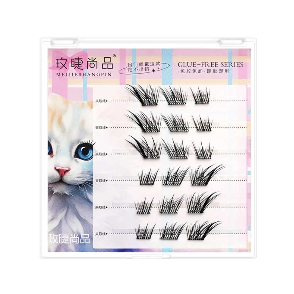 

5D Glue-Free Fake Lashes Soft Makeup Segmented Eyelashes Bundles Resuable DIY Self-adhesive False Eyelashes Makeup Tool
