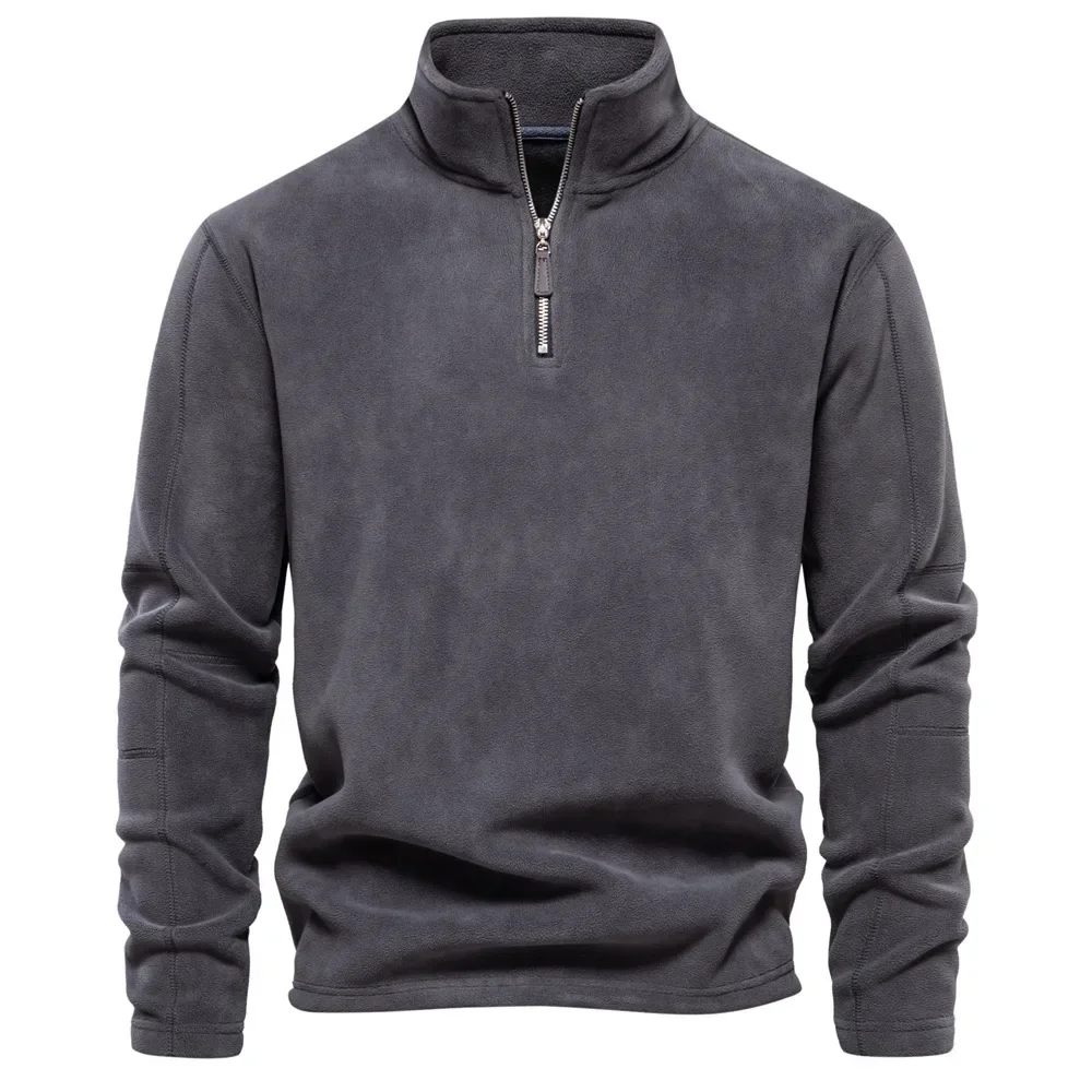

Men's Windbreaker Jackets For Men Fall Winter Warm Fleece Tops Men Sweatshirts Casual Pullover Fashion Solid Color Sweatshirt