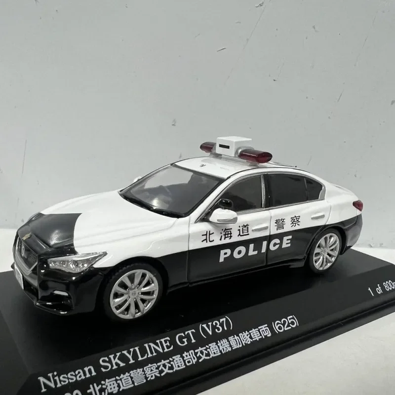 Diecast 1/43 Schaal Nissan Skyline GT V37 Politieauto Model Hokkaido Transport Ministerie Motor Politieauto Model Collectie Ornament