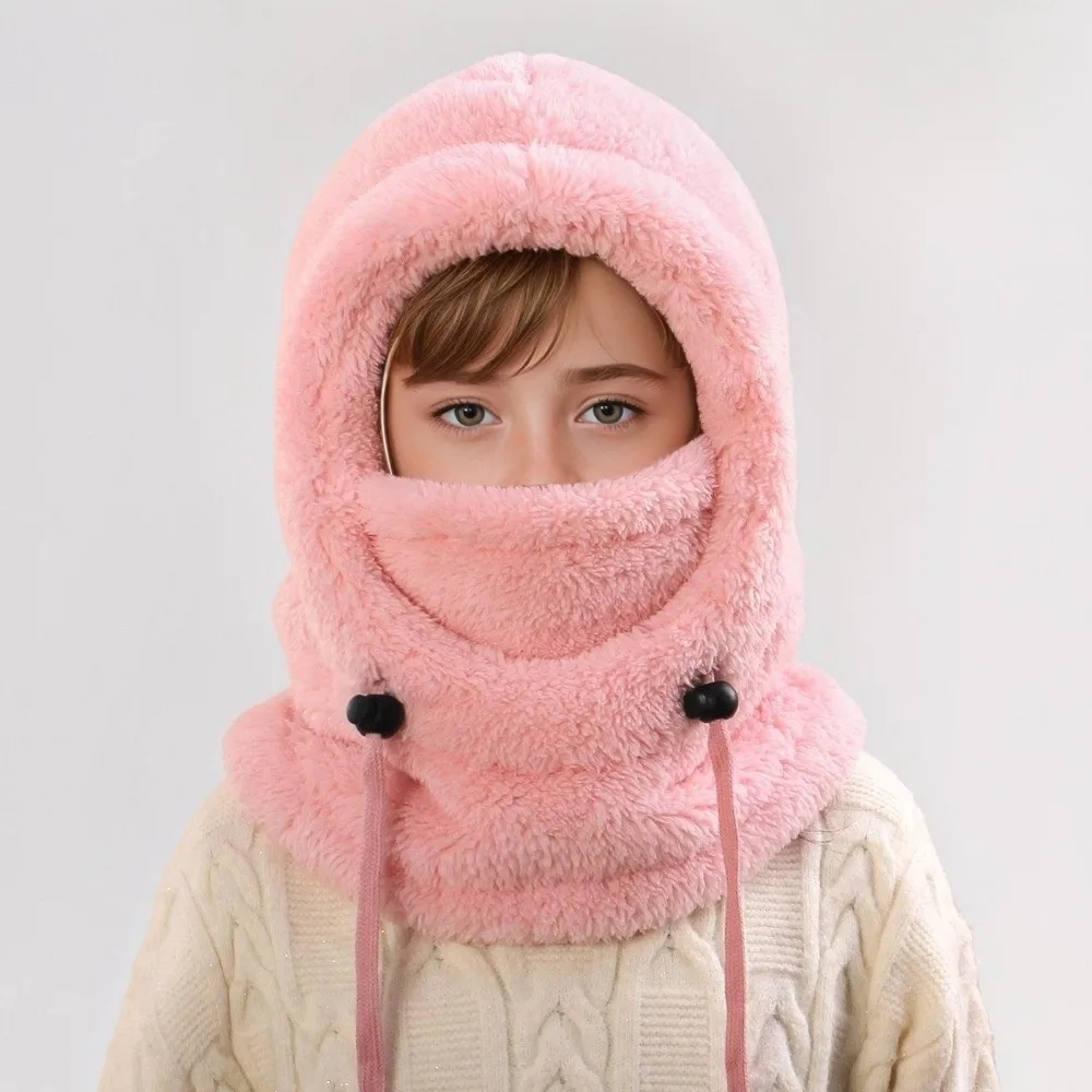 

Simple Solid Color Balaclava Hat Hood Keep Warm Winter Ear Protection Cap Thermal Scarf Ski Mask Hat