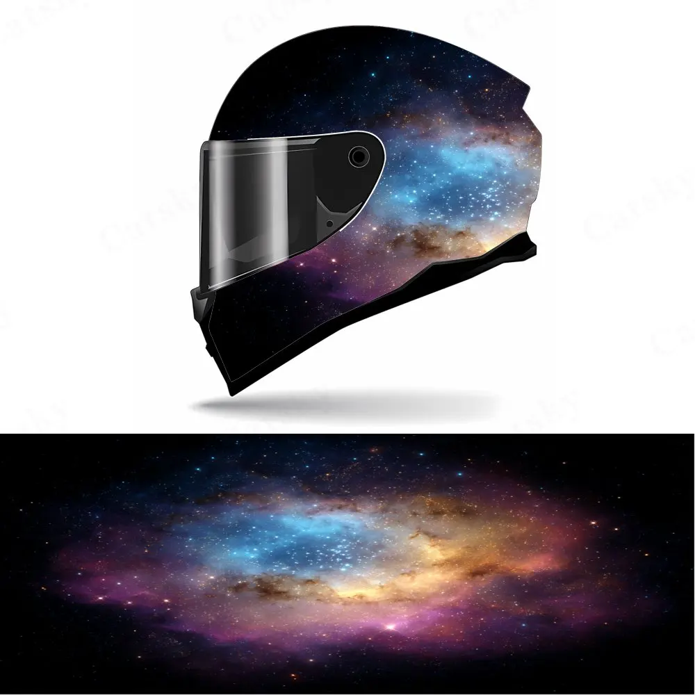 

Nebula Full Face Helmet Decals - Durable and Waterproof PVC, self-adhesive Motorcycle Racing Helmet Aesthetic Sticker, Helmet Ac