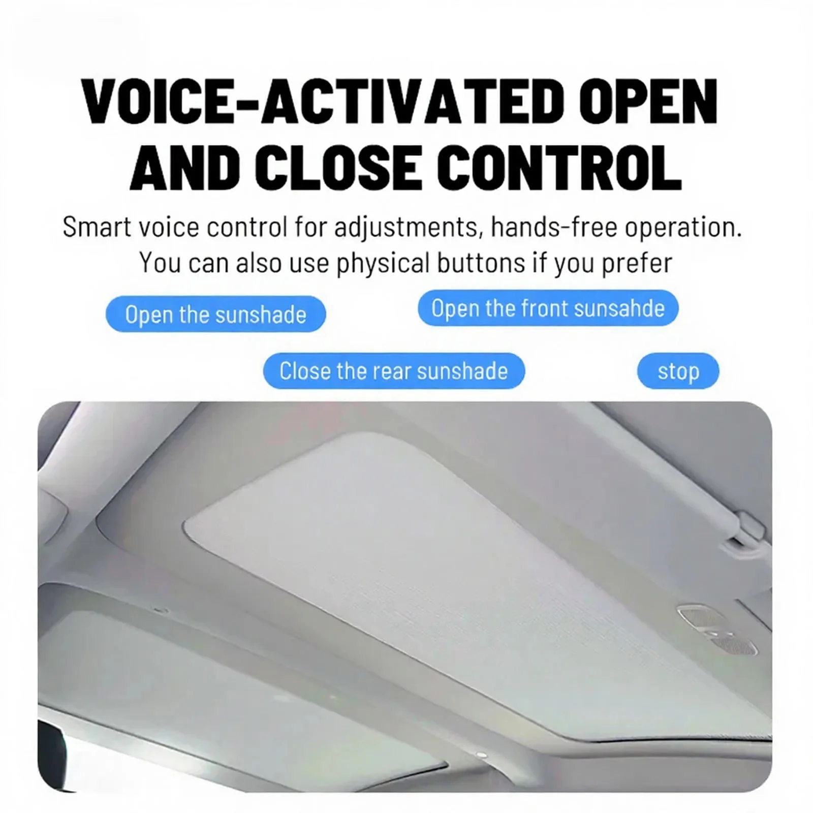 Najnowszy elektryczny, wysuwany daszek przeciwsłoneczny do Tesla Model 3 Highland 2019+, osłona dachowa, sterowanie głosowe w języku angielskim, sterowanie przyciskami, osłona przeciwsłoneczna.