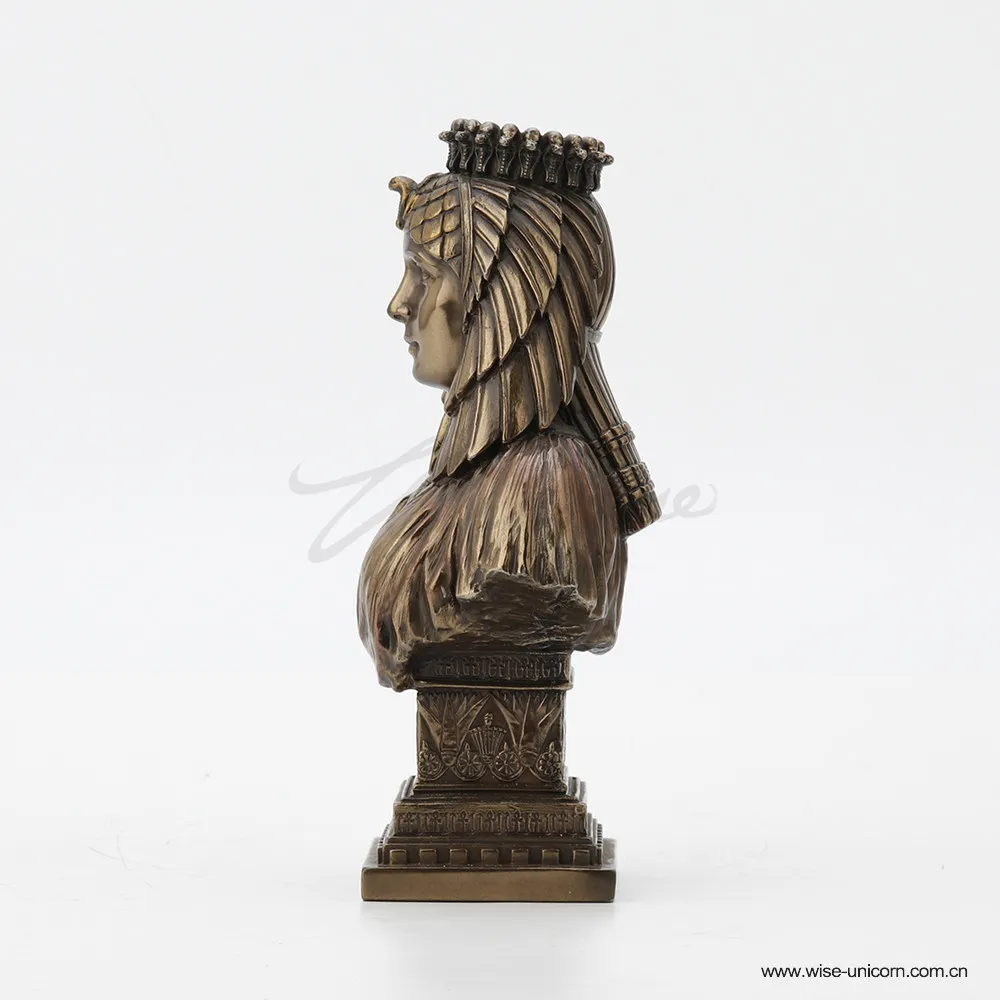 Ancient Egyptian Queen Bust Resin Statue Egyptian Female Pharaoh Head Sculpture Retro Home Desktop Collectible Decor Ornament