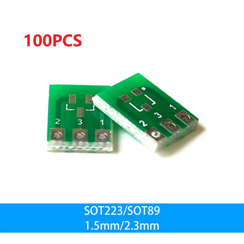 SOT23-3 to SIP3 DIP PCB Adapter Kit 100 pcs for Circuit Prototyping IC Testing Green 7.62 x 10.16 mm Double-Sided