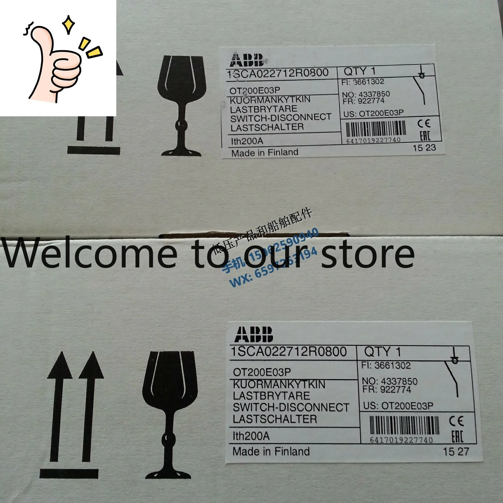 New Original ABB Disconnector OT200E03P, 200A Three-stage 10069896