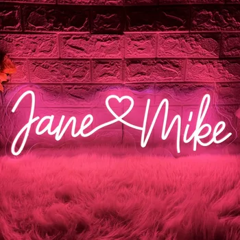 Benutzerdefinierte Neon Led Zeichen Benutzerdefinierte Name Hochzeit LED Neon Zeichen Zimmer Wand Dekor Schlafzimmer Hochzeit Dekoration Neon Lichter Dimmbare USB