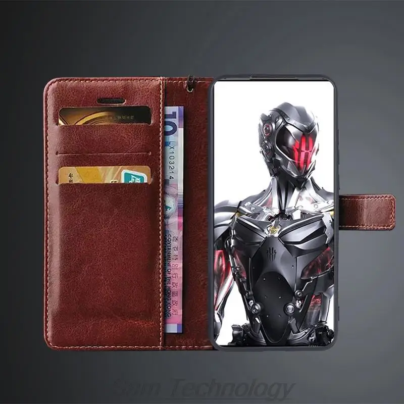 Card Holder Cover Case for ZTE Nubia Red Magic RedMagic 8 8s 9 10 Pro plus Pu Leather Flip Cover Wallet Case Capa Fundas Coque