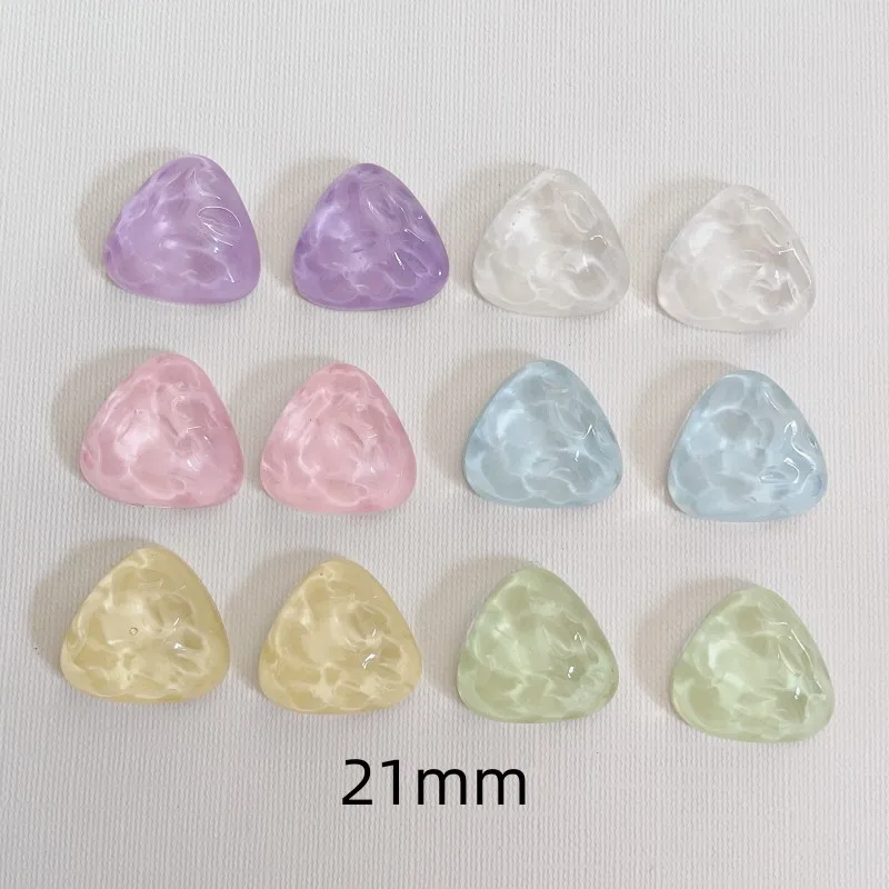 20Pcs Water Ripple Triangle Flat Back Resin Embellishments DIY Craft Supplies Kids Hair Accessories Phone Shell Patch Material