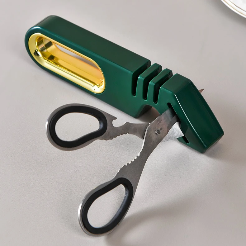 

Portable Multifunctional Knife Sharpener - Featuring A Convenient Design and Safe Ergonomic Handle, with A Non Slip Base That