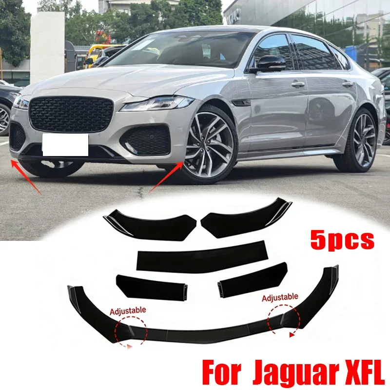 

5Pcs ABS Material Universal Car Front Bumper Separator Bumper Lip Body Kit Duck Lip Separator For Jaguar XFL Car Accessories