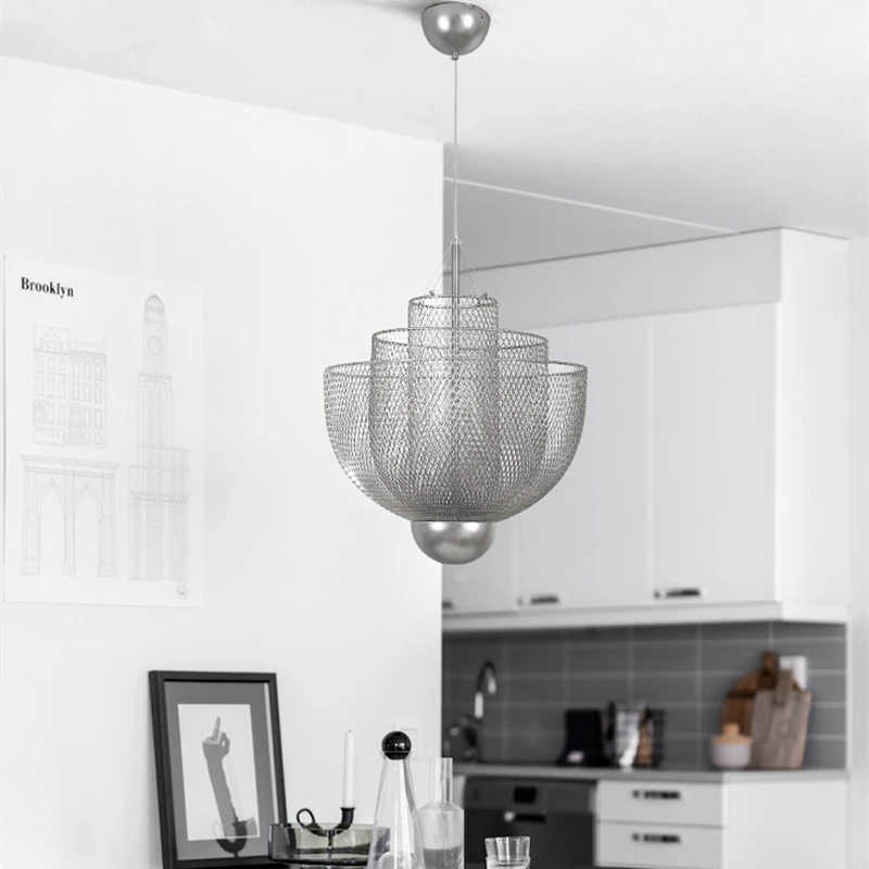 Designer Metal Cage Chandelier Modern Meshmatics Chandeliers Restaurant Dining Room Parlor Led
