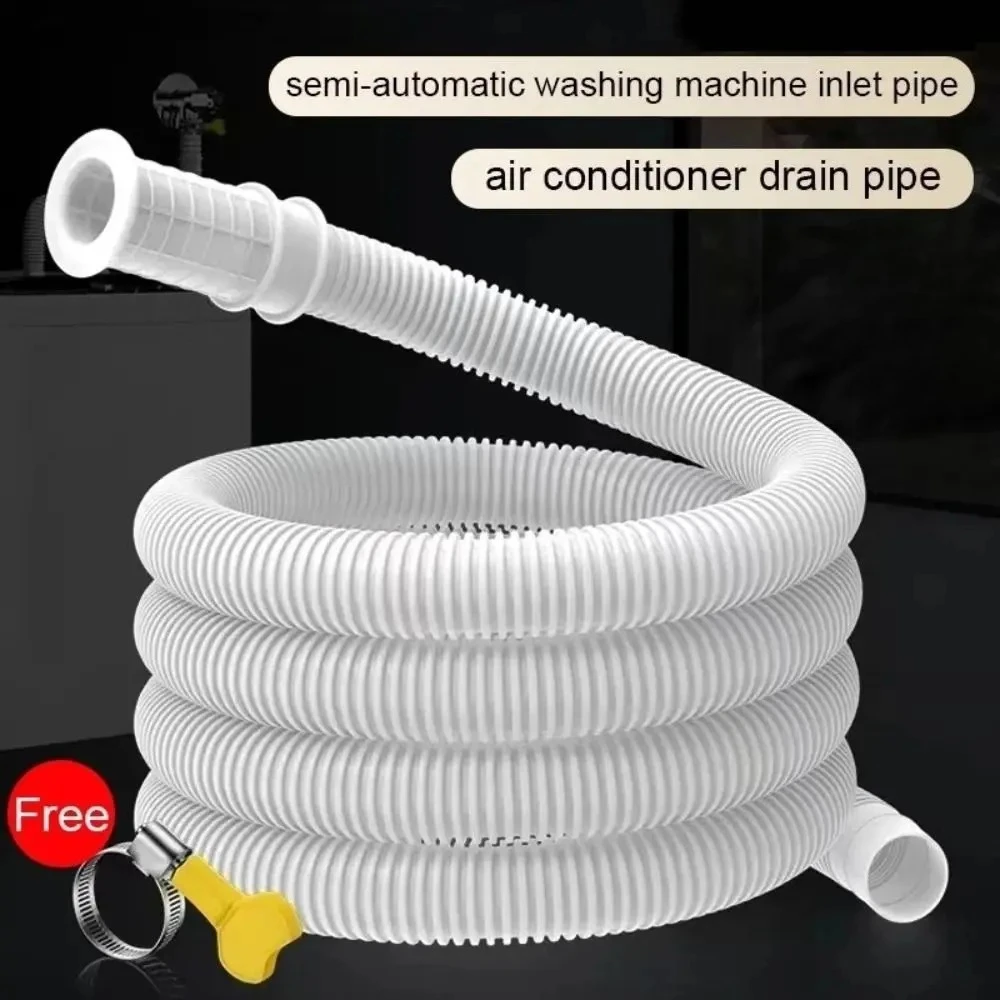 Universal Air Conditioning Drainage Hose Dehumidifier Drain Hose Lengthen 15-20 Mm Cuttable Corrugated Drainpipe（White）