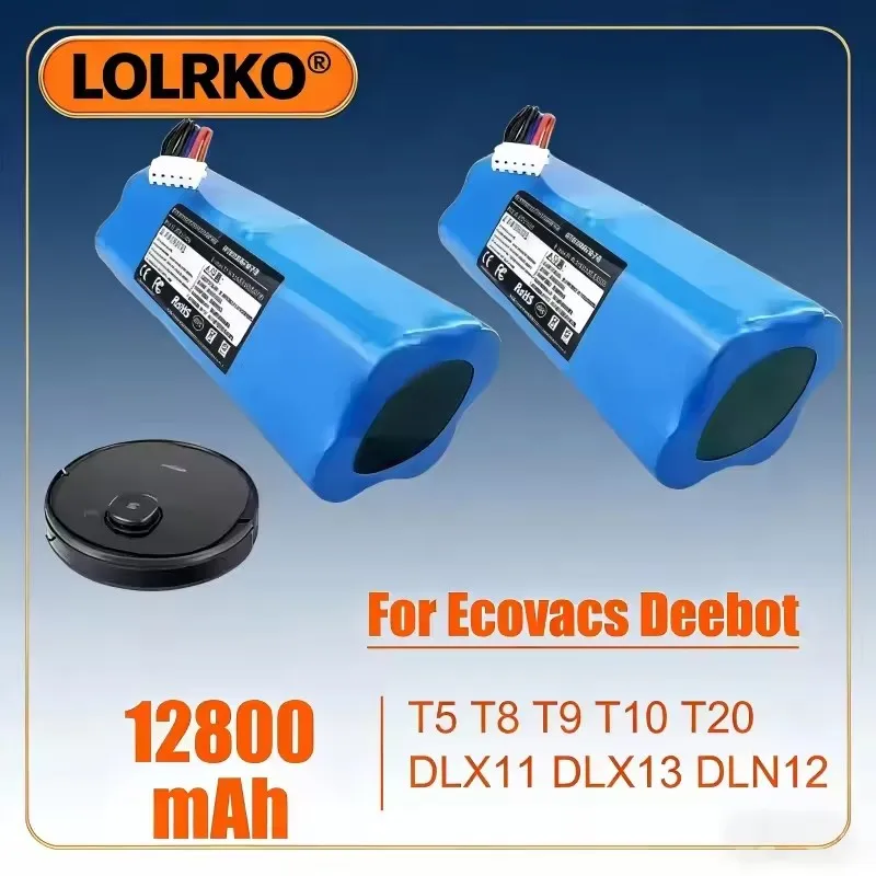 12800mAh Battery Replacement For ecovacs T5 T8 T9 T10 T20 DLX11 DLX13 DLN12 X1 X1omni X1 Deebot Ozmo Sweeping robot battery