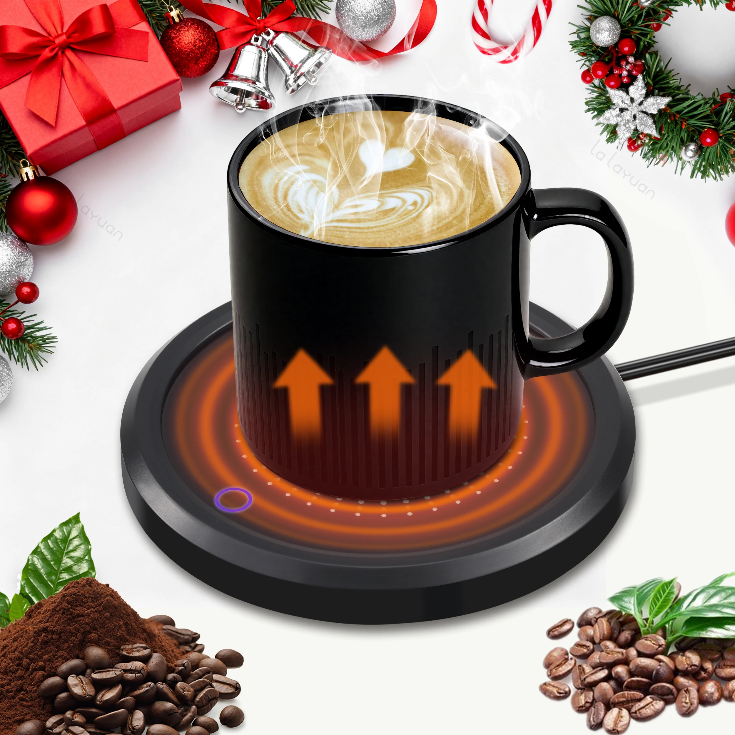 40-60℃ Gravity Sensor Electric Mug Warmer, Auto On/Off Coffee Heating Pad with Indicator Light for Office, Home & Travel
