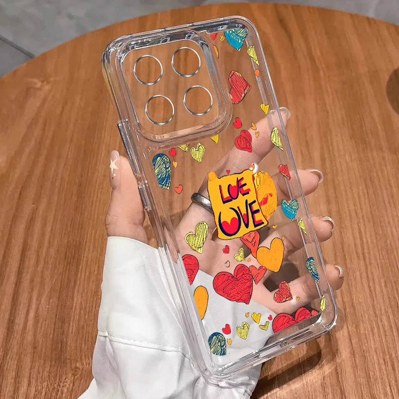 Art Love Pattern Case For Xiaomi Redmi Note 13 Pro Plus 11 12 Pro 5G Poco X5 X6 13T 11T Pro 13C 4G 11 Lite Clear Soft TPU Cover