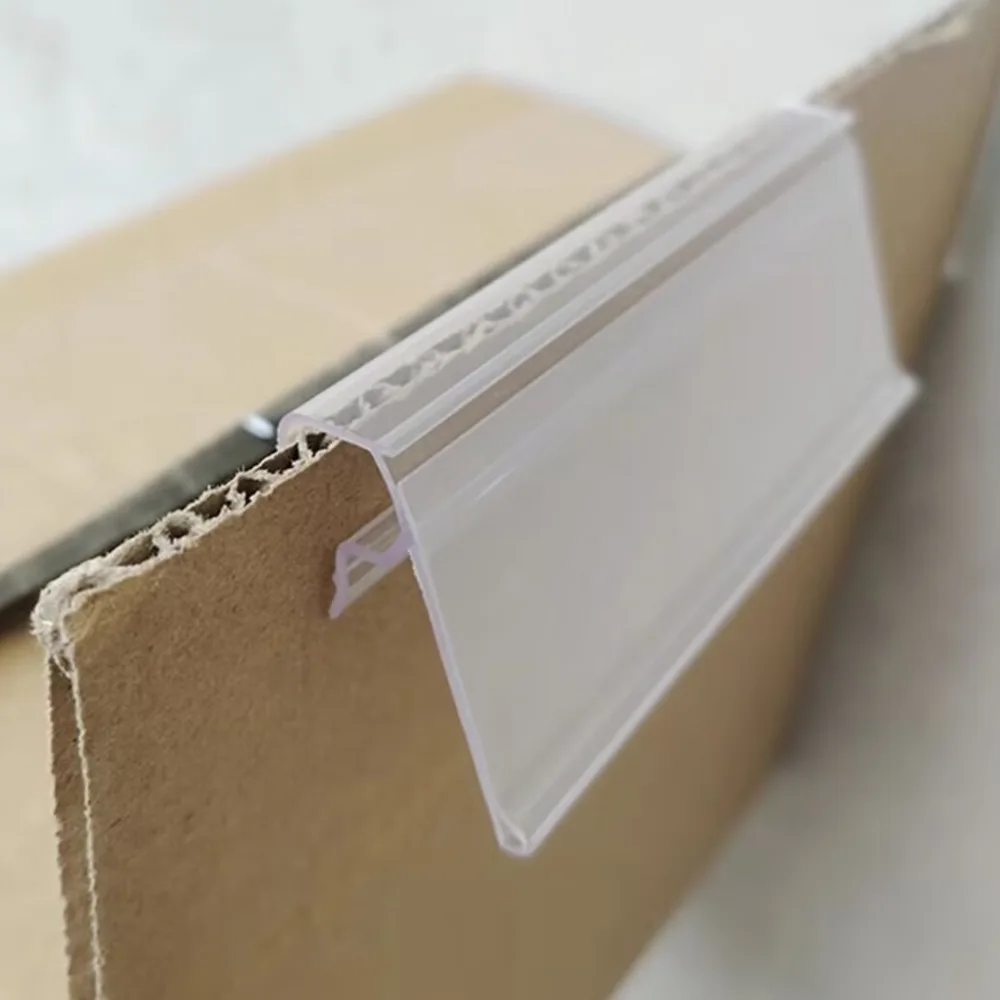 50 pz 8x3 cm Etichetta Slot Per Carta Scatola di Vetro Scatola di Plastica Cartellino del Prezzo Snack Box Cartellino del Prezzo Scaffale Cartellino del Prezzo Carta di Inclinazione