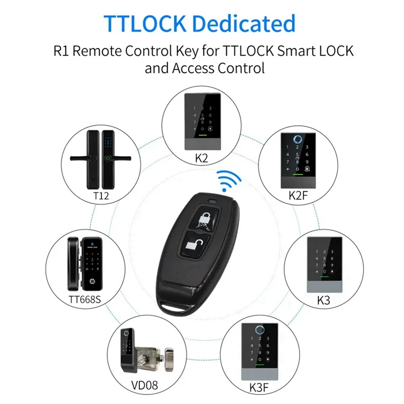 Télécommande sans fil pour serrure de porte intelligente TTLOCK, 2.4 mesurz, Bluetooth, porte-clés, revieintelligents, fonctionne avec Ttlock, facile à utiliser