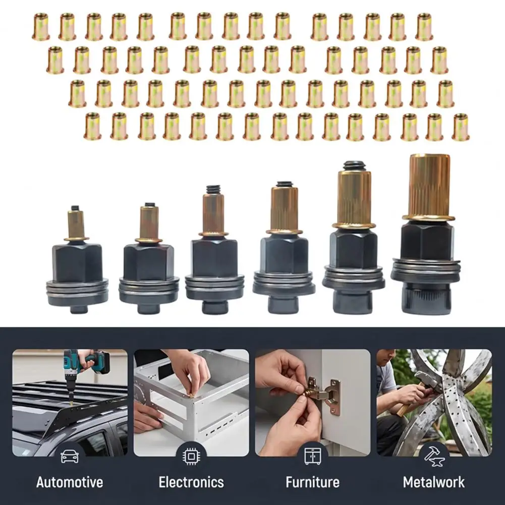 Hand Rivet Nut Tool Diy Metal Furniture Repair Rivet Nut Pliers Kit Press-in Tool Set Hand Rivet Nut Installation for Metal
