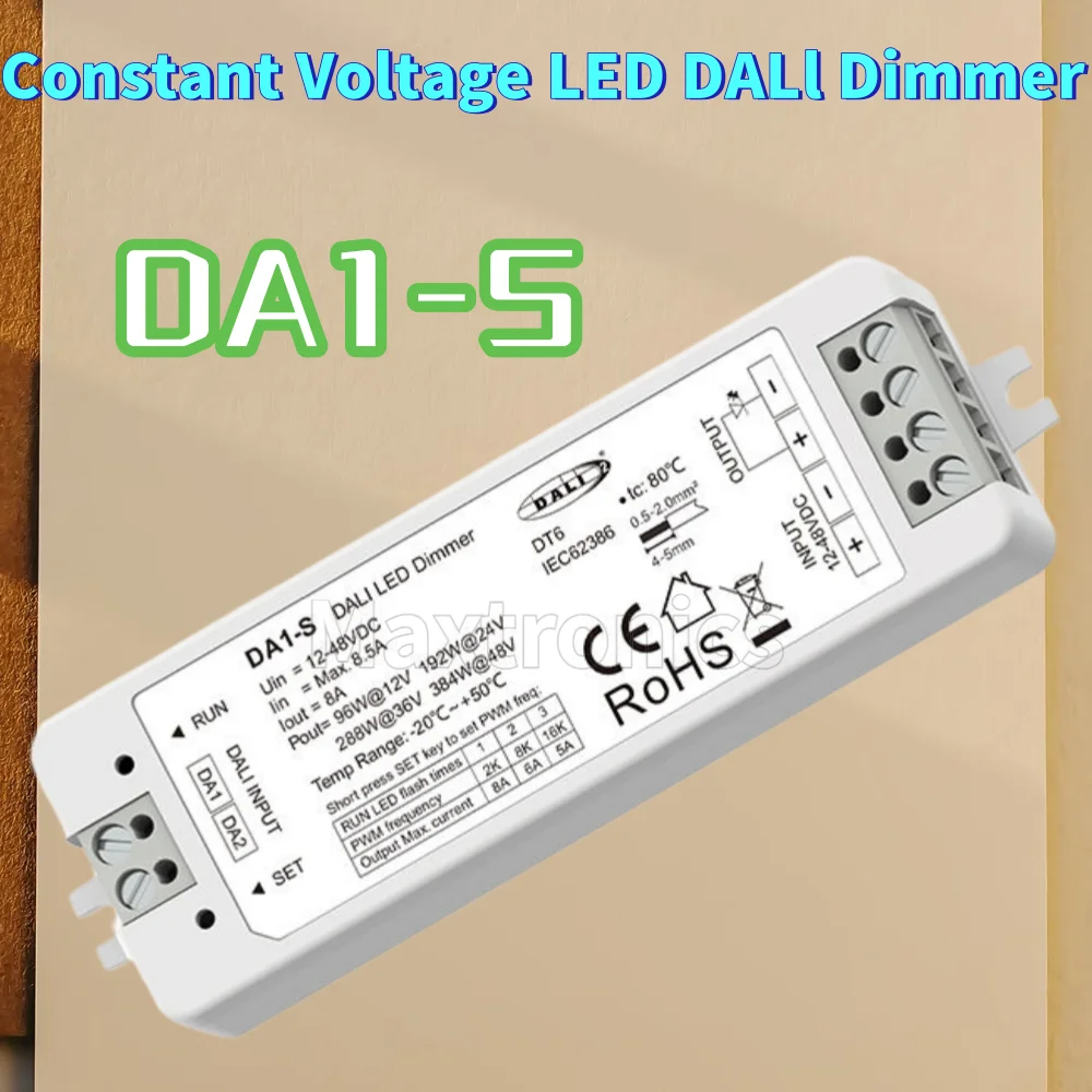 

DA1-S(DT6) DC12-24V Can 3Kind PWM Frequency With Push Switch Dimming for Single Color LED Strip Constant Voltage DALI LED Dimmer