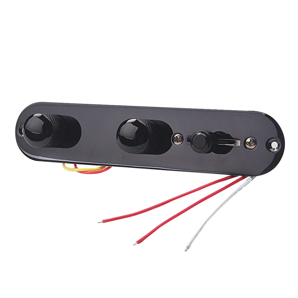 

3 Way Iron Plate Line Easy to Use Guitar Control Loaded Wired Panel Black Harness