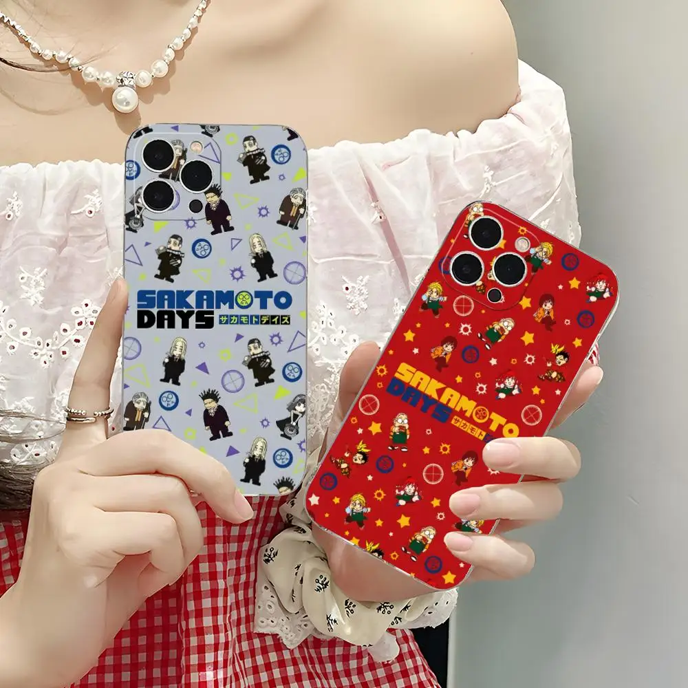 

Чехол для мобильного телефона Sakamoto Days для iPhone 17, 16, 15, 14, 13, 12, 11 X XR XS Air Pro Max Plus, мини-прозрачный красочный чехол, роскошный