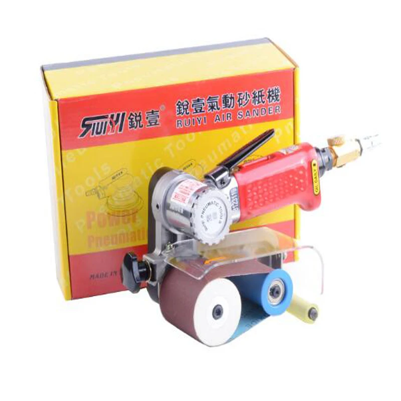 60*260mm Pneumatic Belt Sander Air Grinder Wire Drawing Machine Adjustable Air Grinder Small Sandpaper Machine R-6026