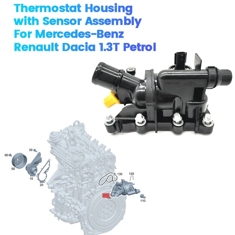 

Корпус термостата A2822030175 с датчиком в сборе для Mercedes-Benz Renault Dacia 1,3 T бензиновый 226301872R 110601741R