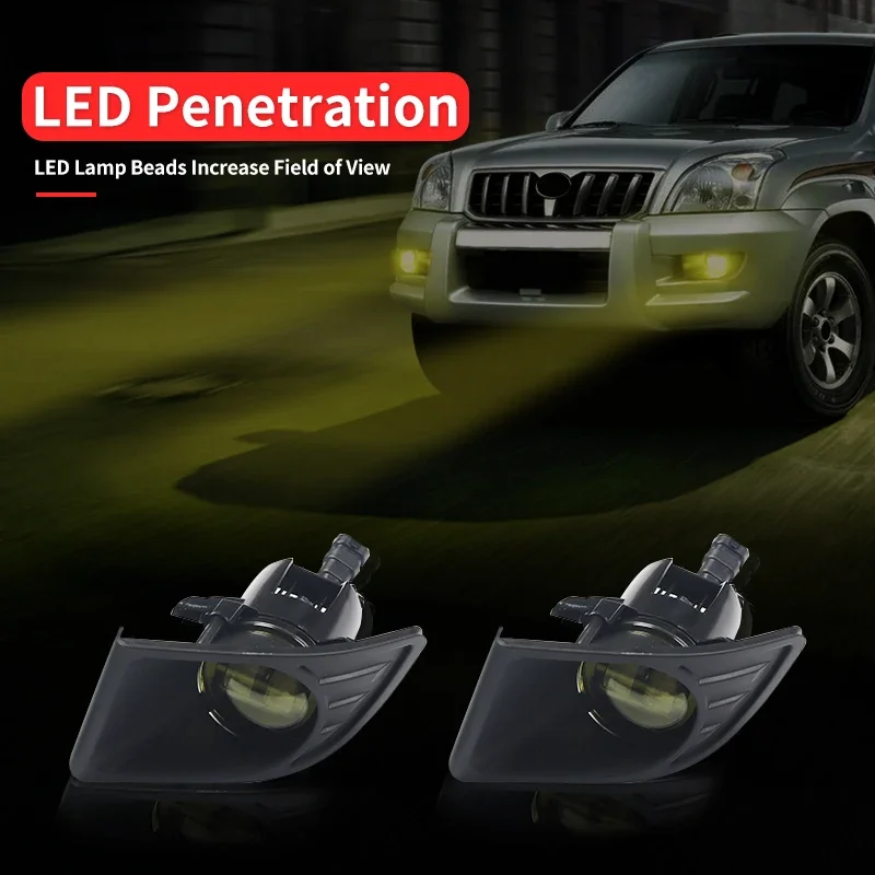 LED Fog Lamp Modification Accessories Suitable，2003-2009 Toyota Land Cruiser Prado 120 FJ120 Lc120 Auto LED Headlight Bulb