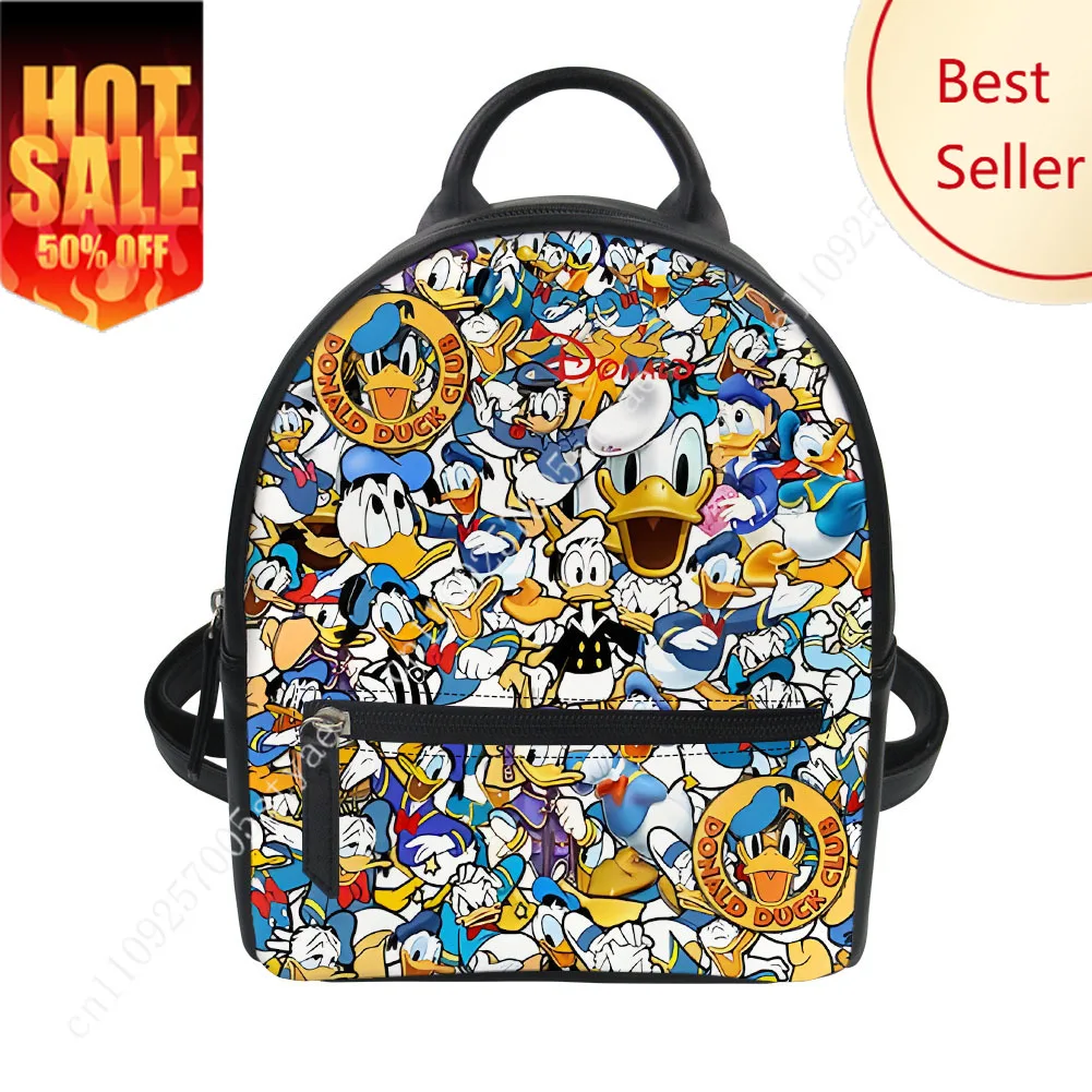 

Donald Duck Backpack Disney Cartoon Decorate Leather Bags Design Your Photo Logo Text Party Holiday Custom Gifts