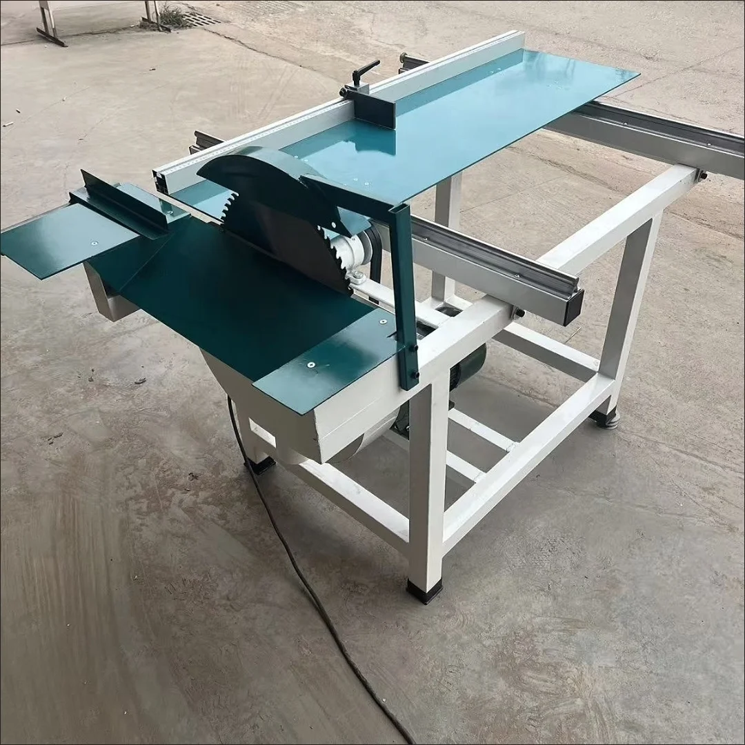 High-Power Electric Woodworking Sliding Table Saw With Circular And Band Saw Features For Household Use