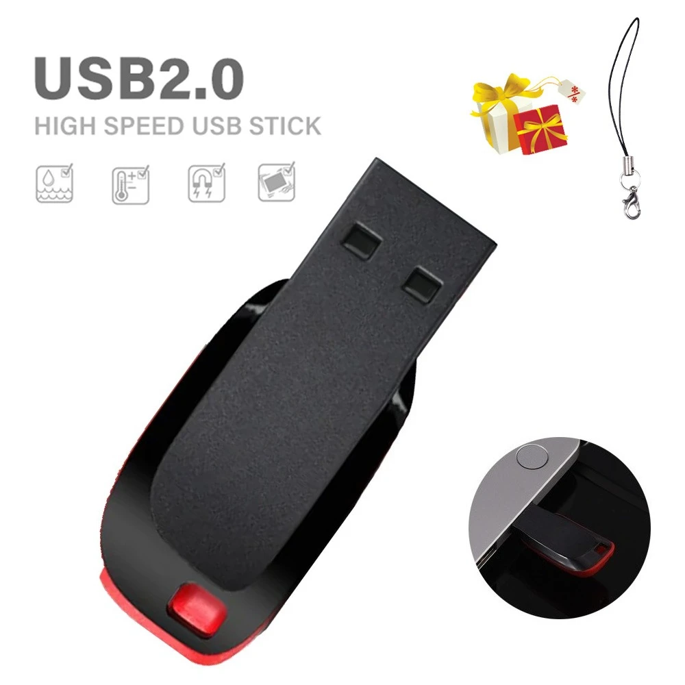 

100% Original Key Chain 64GB USB Flash Drive 32GB USB Disk 16GB USB 2.0 Mini Pen Drive Pendrive Memory Stick U Disk for Computer