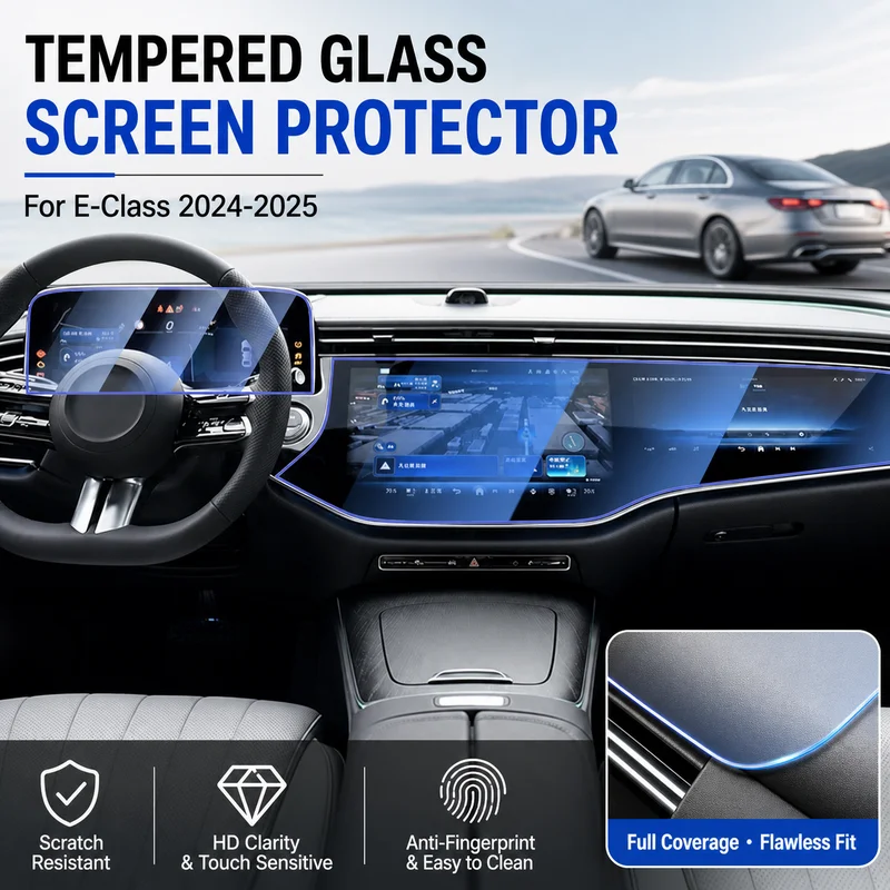 For Mercedes-Benz E300 E260 E300L 2024 2025 Center Console Screen Tempered Glass Film Protector Luxury Car Dashboard