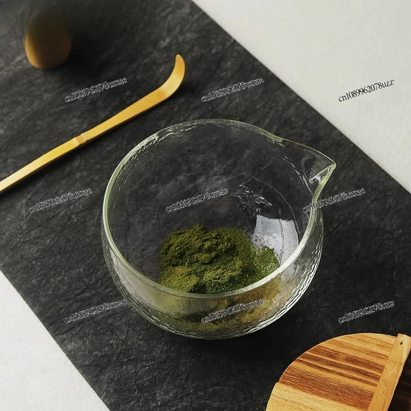 Matcha-Schüssel aus Hammerglas mit Mund, Matcha-Werkzeug, Matcha-Schüssel-Set, Rührmilchteeschüssel