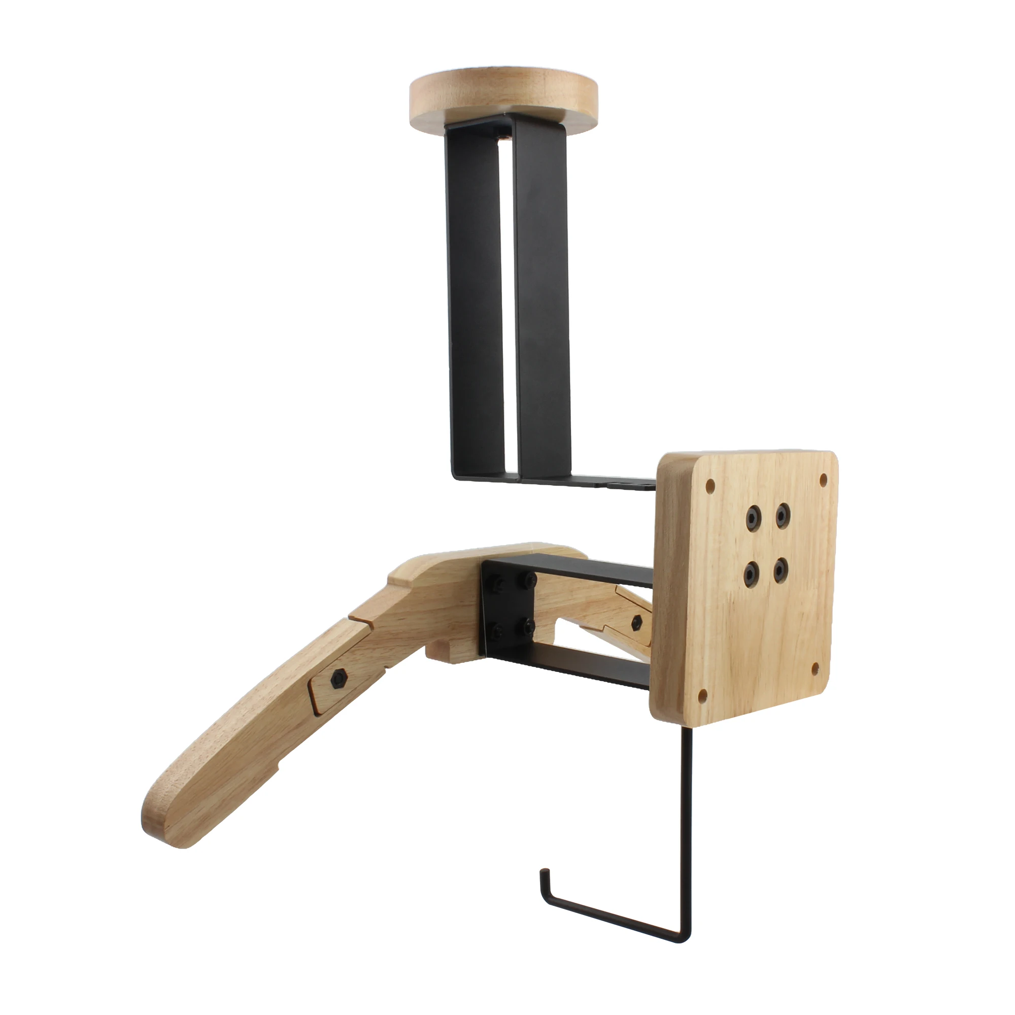 Helmet Rack Wall Mount Motorcycle Helmet Holder Wooden Bicycle Helmet Display Hanger With Hooks All-in-one Helmet Key Rack
