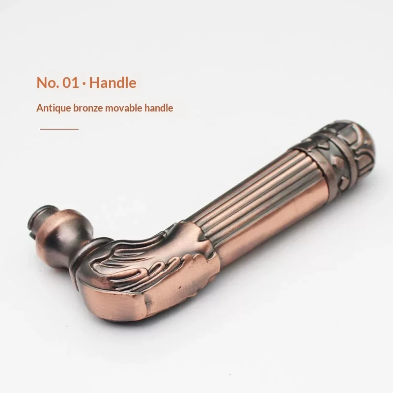 1PCS Thick Aluminum Alloy Hexagonal Door Handle Replacement For Security Door - Durable Metal Handrail With Plastic Cover