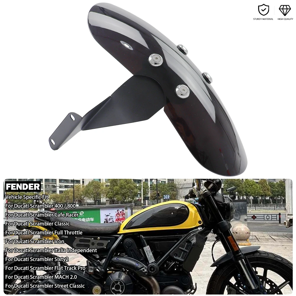 

Motorcycle Fender Front Mud Splash Guard Rock Bob Styling Mudguard Fits For Ducati Scrambler 400 800 Cafe Racer Street Classic