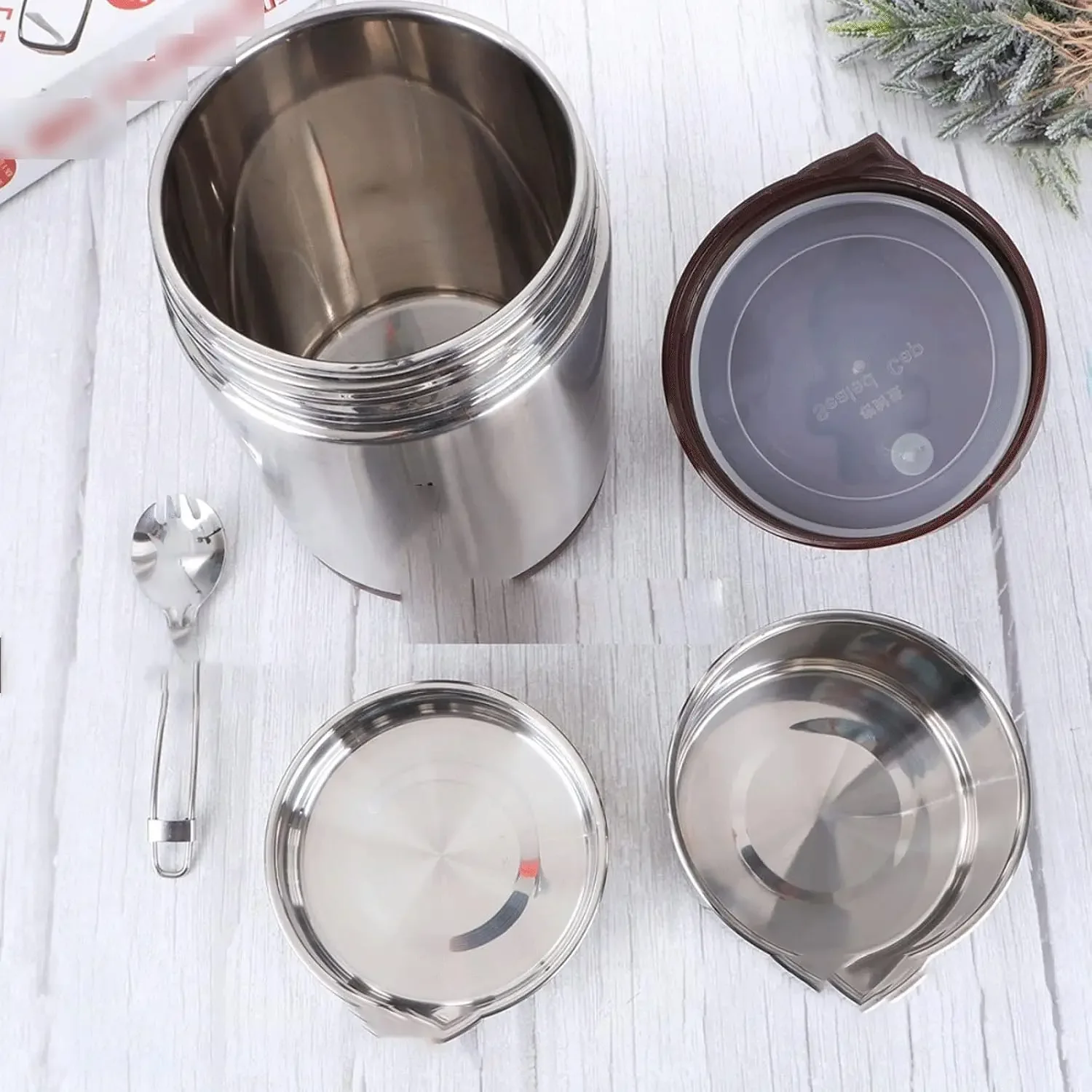 bento lunch box for adults Large Capacity Portable Lunch Box Stainless Steel Vacuum Double Layer Insulation Food Storage Contain view 2