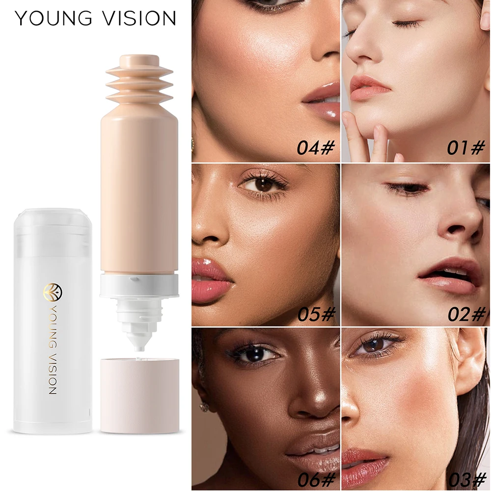 

YOUNG VISION 6 color Bottom press liquid matte Foundation removable long-lasting control oil brightening smooth delicate