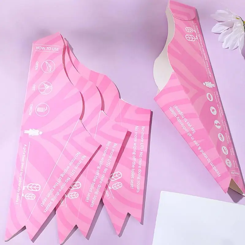 10pcs Paper Urinal Toilet Disposable Female Urination Device Pregnant Women Standing Urinary Funnel Foldable Pee Paper Cups - view 3