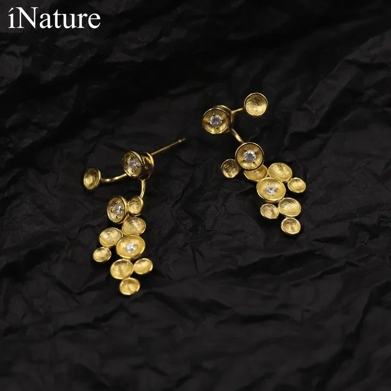 

INATURE The Stars 925 Sterling Silver Luxury Rhinestone Zircon Earrings Wedding Party Jewelry