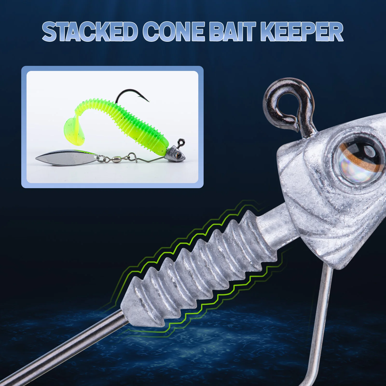 Goture Anzuelos Giratorios Willow Blade – Cabezas de Pesca para Vinilo - imagen 5