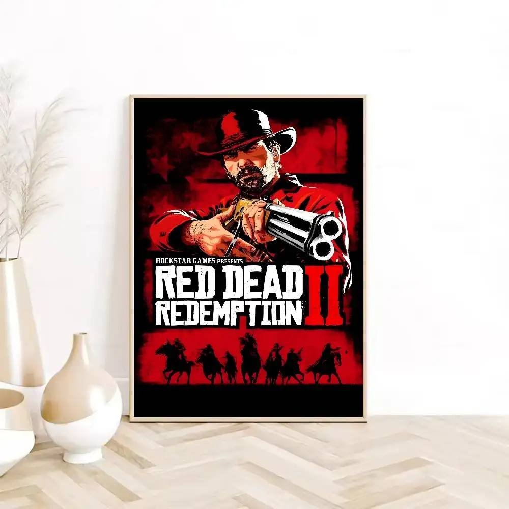 ملصق Red Dead Redemption 2 عالي الدقة جدار لاصق مقاوم للماء لغرفة المعيشة المنزلية وغرفة النوم والديكور الجمالي