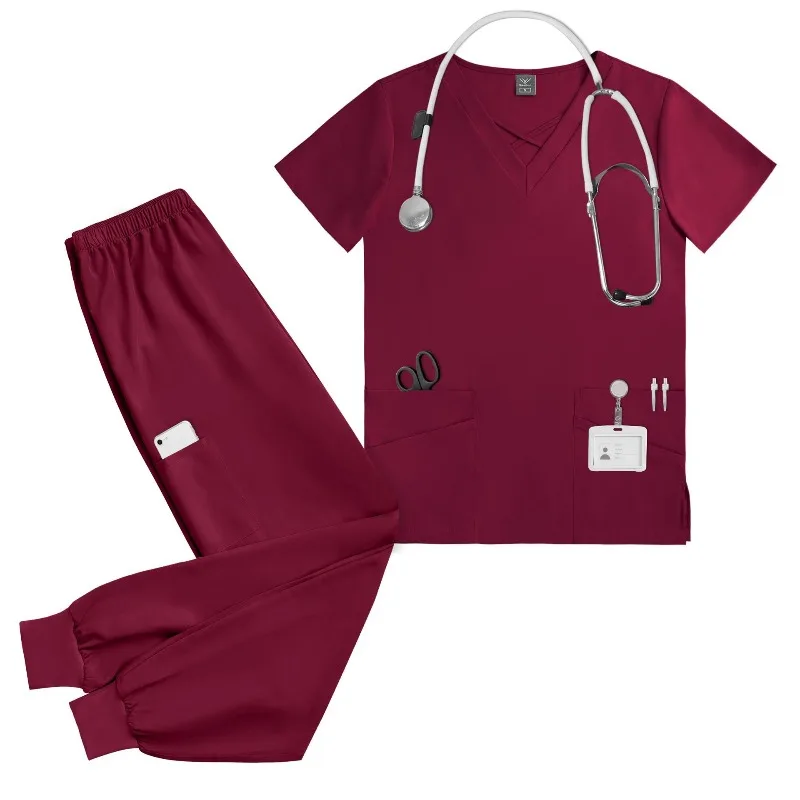 

Новый модный комплект для грумеров: летний топ с V-образным вырезом и прямые брюки, униформа для зоосалонов и спа-салонов для животных