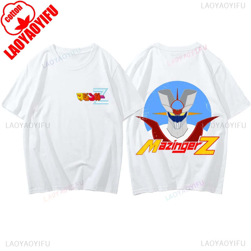 

80s Japan Manga Mazinger Z Dark Robot Otaku Tshirt Casual Fashion Loose Harajuku Retro T Shirt Hip Hop Streetwear Man T-shirt