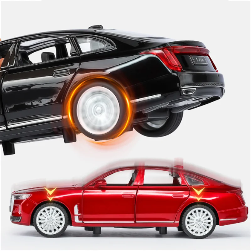 1/32 Hong Qi H9 Legering Luxy Auto Model Diecasts Voertuigen Metalen Auto Model Hoge Simulatie Geluid Licht Collectie Kinderen Speelgoed gift