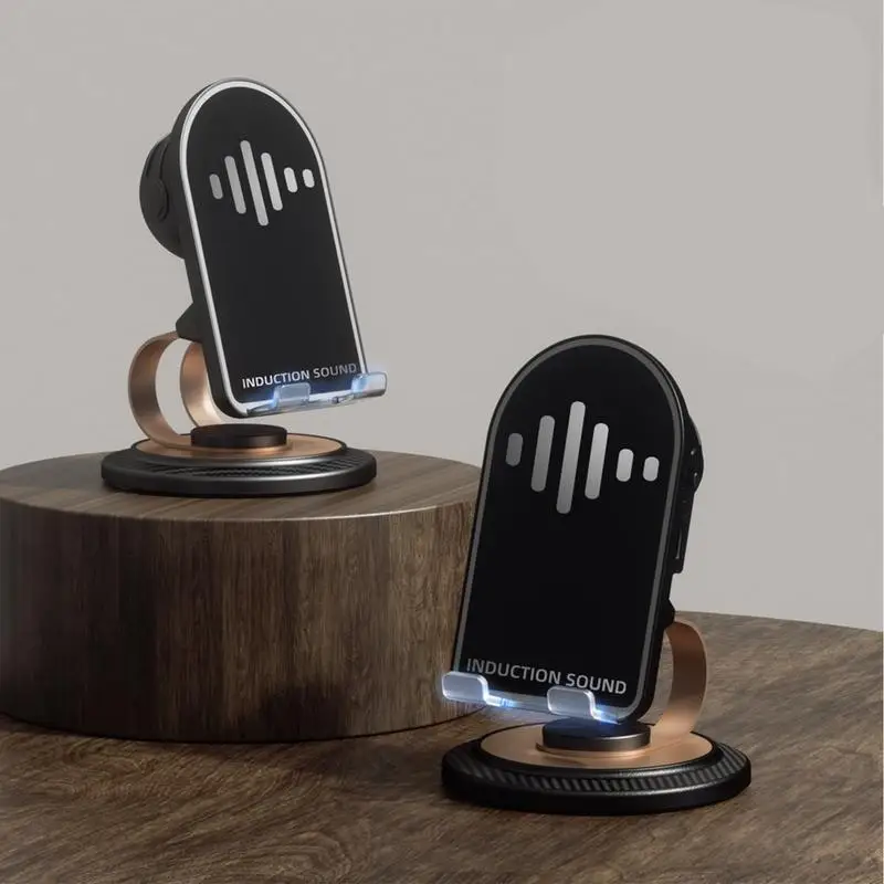 Mobile Phone Holder Rotatable Folding Inductive Connection Phone Holder With Speaker Table Ornament Multi-Purpose Phone Holder