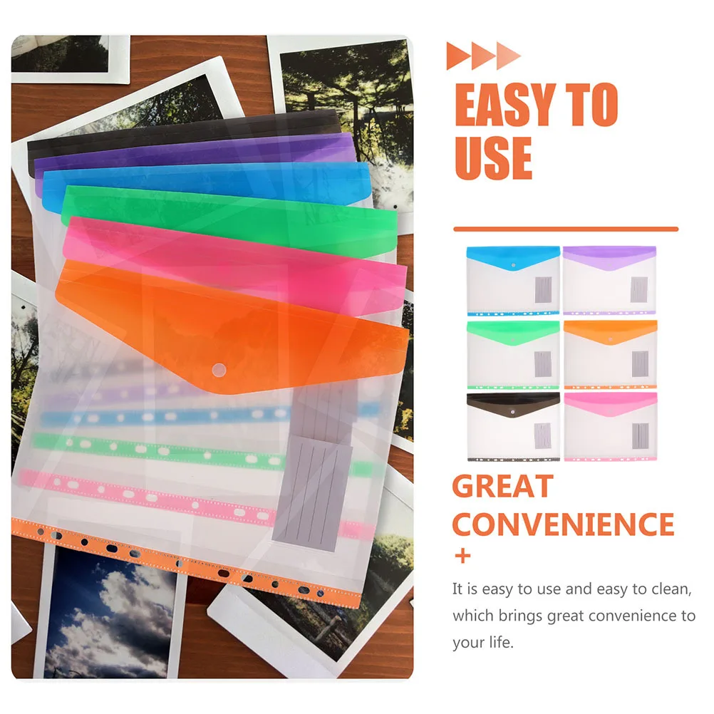 6Pcs Clear Document Folders Practical File Bags for Company Employees Students Teachers File Storage Bags Document Pouches